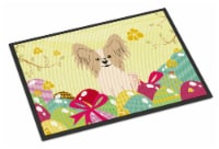 Easter Eggs Papillon Sable White Indoor or Outdoor Mat 18x27