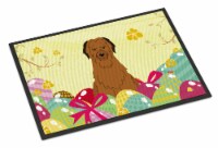 Carolines Treasures  BB6082MAT Easter Eggs Briard Brown Indoor or Outdoor Mat 18