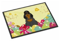 Carolines Treasures BB6093MAT Easter Eggs Cocker Spaniel Black Tan Doormat 18x2