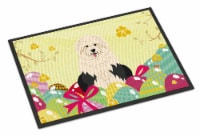 Carolines Treasures BB6096MAT Easter Eggs Old English Sheepdog Doormat 18x27