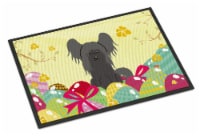 Easter Eggs Chinese Crested Black Indoor or Outdoor Mat 18x27