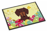 Carolines Treasures BB6131MAT Easter Eggs Dachshund Chocolate Doormat 18x27