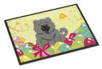 Carolines Treasures BB6139MAT Easter Eggs Chow Chow Blue Doormat 18x27