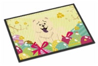 Carolines Treasures BB6140MAT Easter Eggs Chow Chow White Doormat 18x27