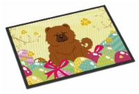 Carolines Treasures BB6142MAT Easter Eggs Chow Chow Red Doormat 18x27