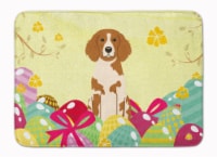 Easter Eggs Brittany Spaniel Machine Washable Memory Foam Mat
