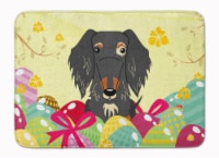 Easter Eggs Wire Haired Dachshund Dapple Machine Washable Memory Foam Mat