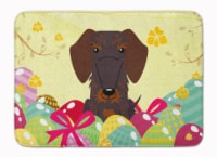 Easter Eggs Wire Haired Dachshund Chocolate Machine Washable Memory Foam Mat