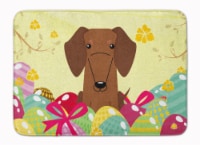 Easter Eggs Dachshund Red Brown Machine Washable Memory Foam Mat