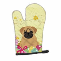 Carolines Treasures BB6007OVMT Easter Eggs Pug Brown Oven Mitt