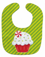 Carolines Treasures BB6819BIB Christmas Pepermint Cupcake Baby Bib