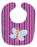 Carolines Treasures BB6916BIB Dragonfly in Pink Stripes Baby Bib