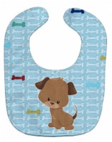 Carolines Treasures BB7079BIB Puppy on Blue Bones Baby Bib