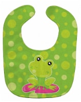 Carolines Treasures BB7098BIB Frog on Lily Pad Green Polkadots Baby Bib