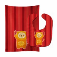 Carolines Treasures BB6754STBU Lion Love Baby Bib & Burp Cloth