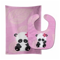Carolines Treasures BB6799STBU Hey Yall Panda Baby Bib & Burp Cloth