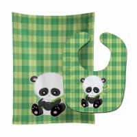 Carolines Treasures BB6801STBU Panda Lucky Bamboo Baby Bib & Burp Cloth