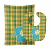Carolines Treasures BB6822STBU Boy Elephant Baby Bib & Burp Cloth