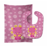 Carolines Treasures BB6829STBU Girl Lion Baby Bib & Burp Cloth
