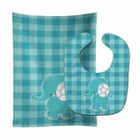 Carolines Treasures BB6841STBU Striped Elephant Baby Bib & Burp Cloth