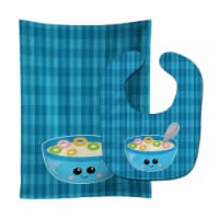 Carolines Treasures BB6845STBU Blue Bowl of Cereal Baby Bib & Burp Cloth