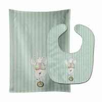 Carolines Treasures BB6861STBU Circus Bear Baby Bib & Burp Cloth