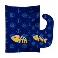 Carolines Treasures BB6884STBU Fish Bones Baby Bib & Burp Cloth