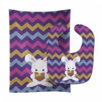 Carolines Treasures BB6901STBU Easter Rabbit With Chocolate Heart Baby Bib & Burp Cloth