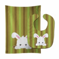 Carolines Treasures BB6904STBU Easter Rabbit Hole Baby Bib & Burp Cloth