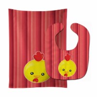 Carolines Treasures BB6929STBU Chicken Face Baby Bib & Burp Cloth