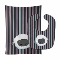 Carolines Treasures BB6931STBU Black Sheep Lamb Face Baby Bib & Burp Cloth