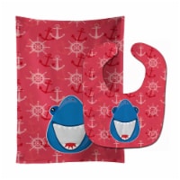 Carolines Treasures BB6945STBU Shark Wide Open Baby Bib & Burp Cloth