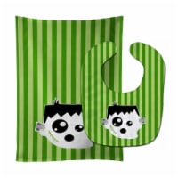 Carolines Treasures  BB6958STBU Halloween Ghost Frankenstein Baby Bib & Burp Clo