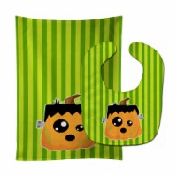 Carolines Treasures  BB6961STBU Halloween Pumpkin Frankenstein Baby Bib & Burp C