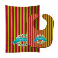 Carolines Treasures BB6975STBU Christmas Wreath Believe Baby Bib & Burp Cloth