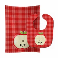 Carolines Treasures BB6983STBU Apple Face Baby Bib & Burp Cloth