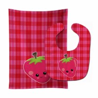 Carolines Treasures BB6989STBU Strawberry Face Baby Bib & Burp Cloth