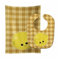 Carolines Treasures BB6990STBU Lemon Face Baby Bib & Burp Cloth
