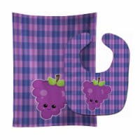Carolines Treasures BB6994STBU Grape Face Baby Bib & Burp Cloth