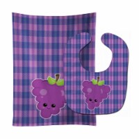 Carolines Treasures BB6994STBU Grape Face Baby Bib & Burp Cloth