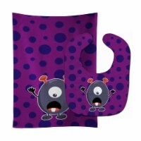 Carolines Treasures BB7002STBU Little Monster Grape Gordo Baby Bib & Burp Cloth