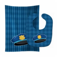 Carolines Treasures BB7007STBU Police Hat Baby Bib & Burp Cloth