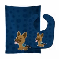 Carolines Treasures BB7010STBU Police German Shepherd Baby Bib & Burp Cloth