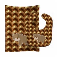 Carolines Treasures BB7030STBU Bear Baby Bib & Burp Cloth