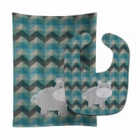 Carolines Treasures BB7031STBU Hippopotamus Baby Bib & Burp Cloth