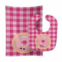 Carolines Treasures BB7048STBU Donut Face Baby Bib & Burp Cloth