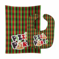 Carolines Treasures BB7059STBU Pizza Party Baby Bib & Burp Cloth