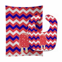 Carolines Treasures BB7063STBU Ice Pop Popsicle Red White Blue Baby Bib & Burp Cloth