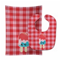 Carolines Treasures BB7067STBU Ice Pop Popsicle Face Gingham Baby Bib & Burp Cloth