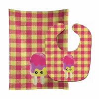 Carolines Treasures BB7068STBU Ice Pop Popsicle Face Gingham Baby Bib & Burp Cloth